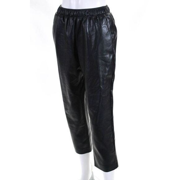 R Label The Reset Womens Faux Leather Slim Leg Pants Black Size Small - Picture 2 of 6